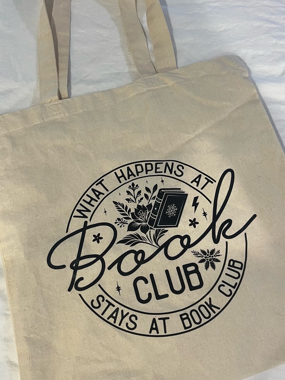 Book Club Canvas Tote Bag in Natural